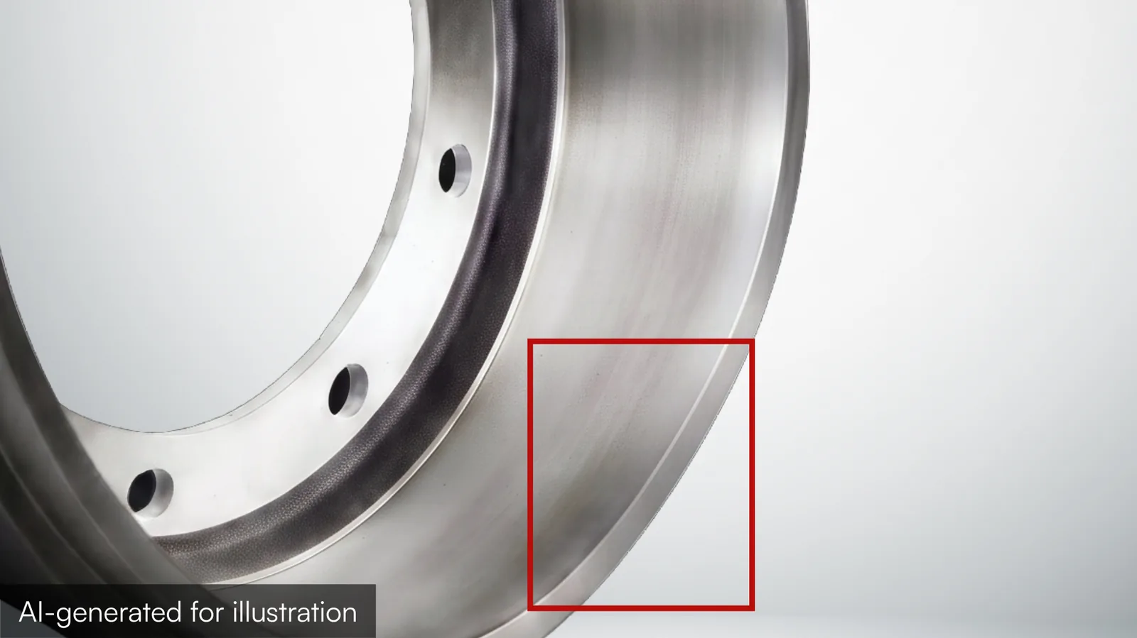 An out-of-round brake drum distorted by uneven heating and wear