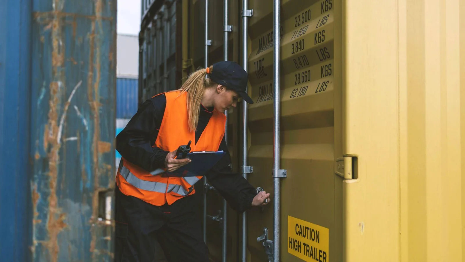 Export documents being prepared to match the shipment before the container arrives at the U.S. port
