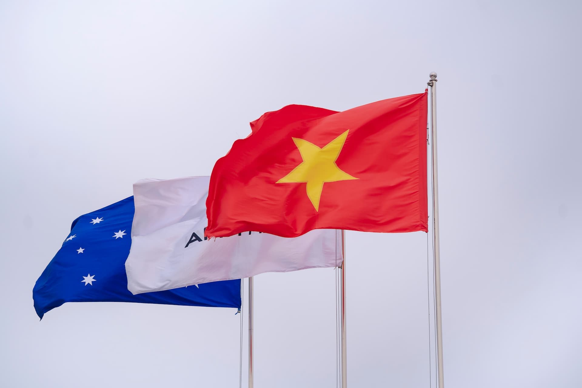 International flags representing global supply chains